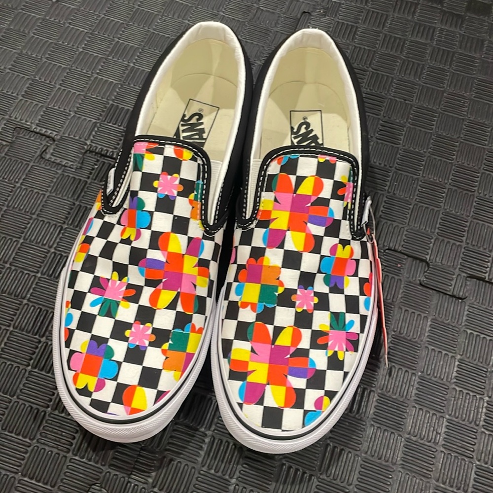 Floral Checkered Vans Men 10US Shoes